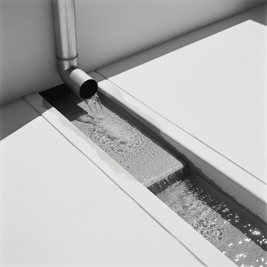 Concrete slab with drainage channel